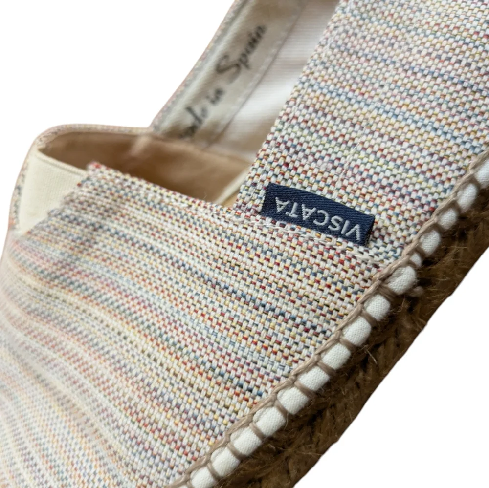 Viscata Barceloneta Canvas Espadrille Flats Striped Size 39